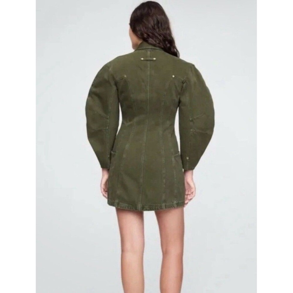 Cult Gaia x Gap Barrel Denim Mini Dress Size Small-NWT-Olive Green